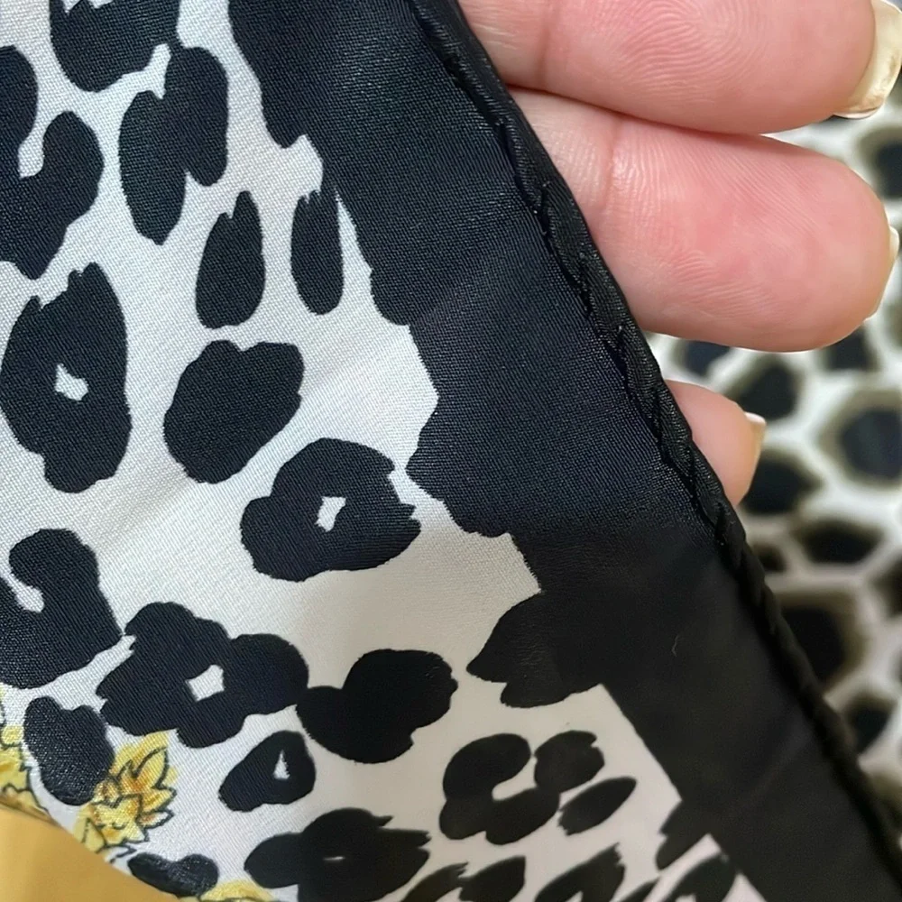 Gianni Versace Black and yellow Silk Scarf